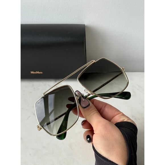 NEW Max Mara MM0102 Petite Elsa Sunglasses Gold Green main image 6